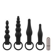 Vibruojančių analinių kaiščių rinkinys „Anal Plugs with Bullet“