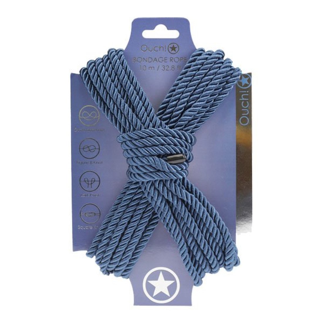 Suvaržymo virvė „Bondage Rope Navy Blue“, 10 m - Ouch!