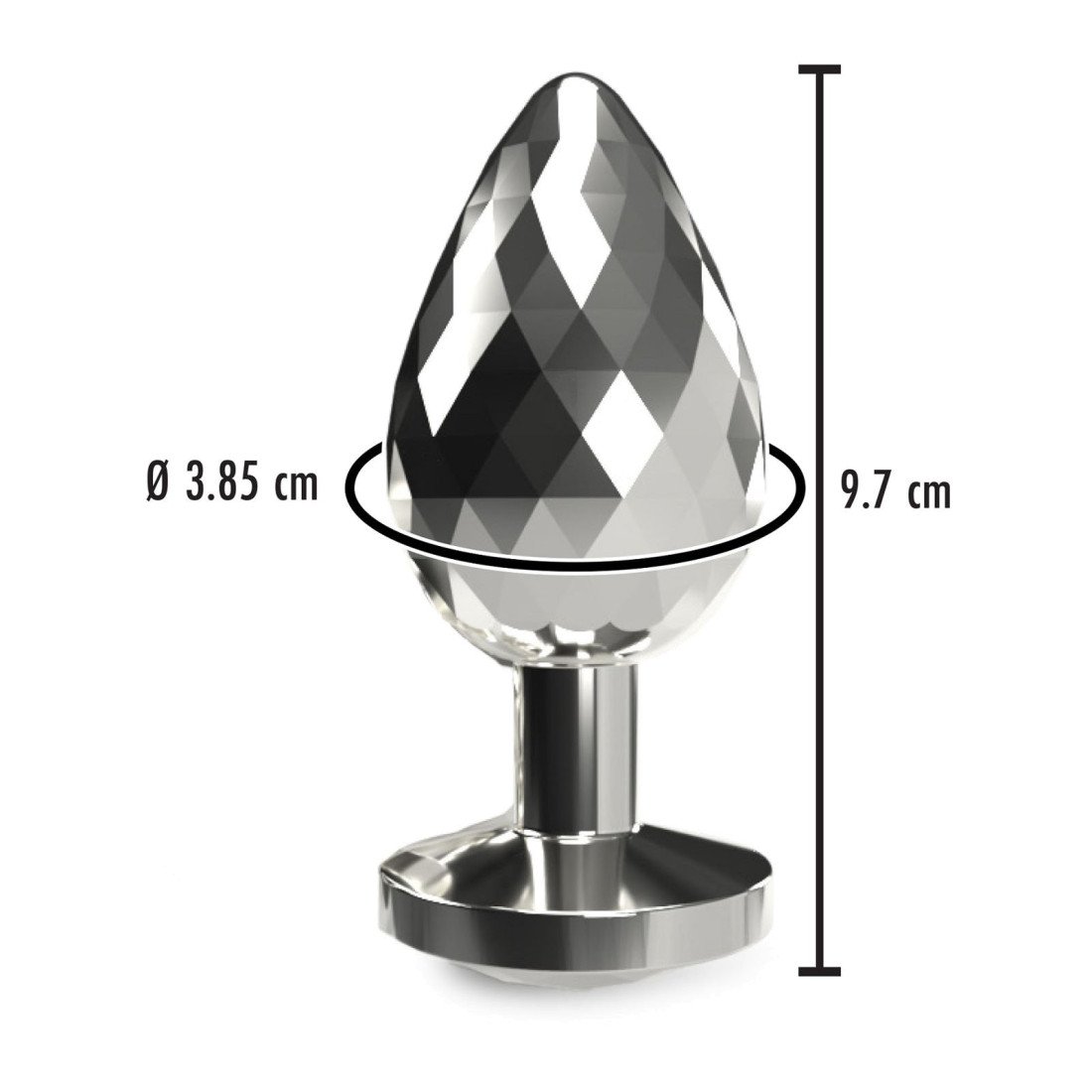 Didelis analinis kaištis „Disco Diamond Plug“ - ToyJoy