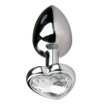 Mažas analinis kaištis „Heart Silver Clear“ - EasyToys