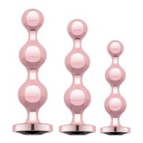 Analinių kaiščių rinkinys „Metal Butt Plug Set“ - Rosy Gold