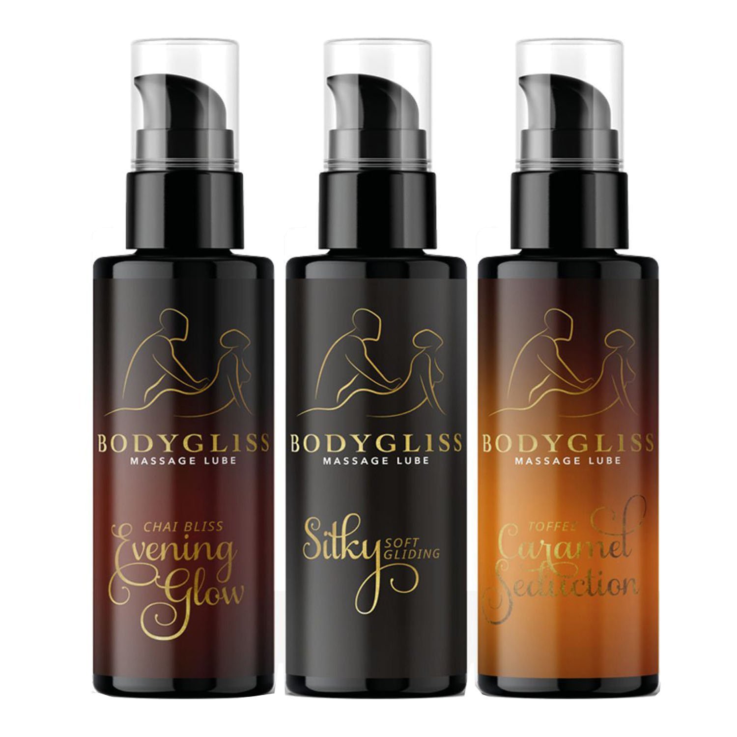 Masažo lubrikantų rinkinys „Velvet Indulgence“, 150ml - Bodygliss