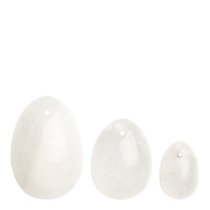 Vaginalinių kiaušinėlių rinkinys „Clear Quartz Yoni Eggs“ - La Gemmes