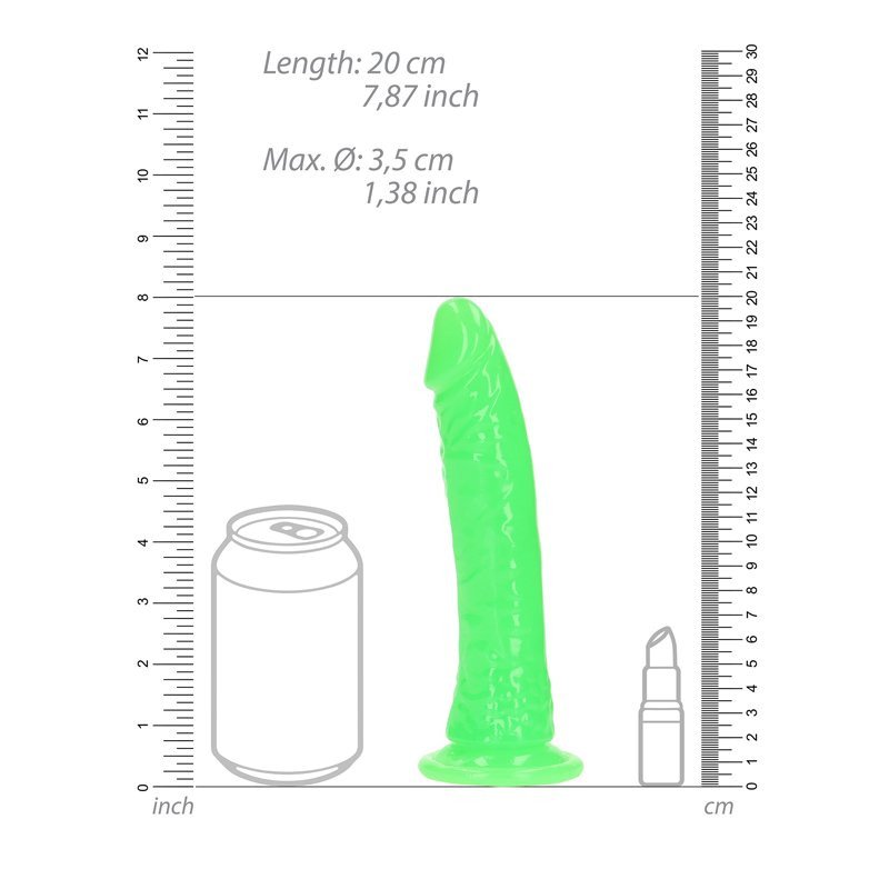 Tamsoje šviečiantis dildo „Glow in The Dark Dildo“ - RealRock