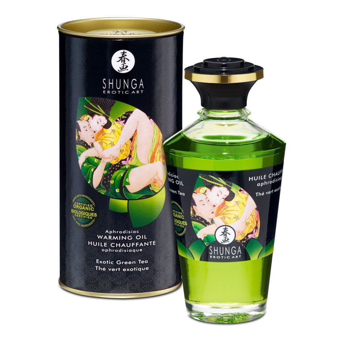 Afrodiziakinis šildantis aliejus „Exotic Green Tea“, 100 ml - Shunga