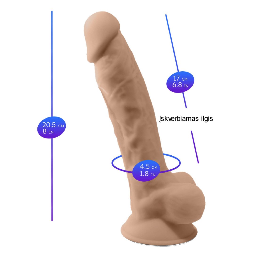Vibruojantis falo imitatorius „Vibrations 8 Model 1“ - Silex-D