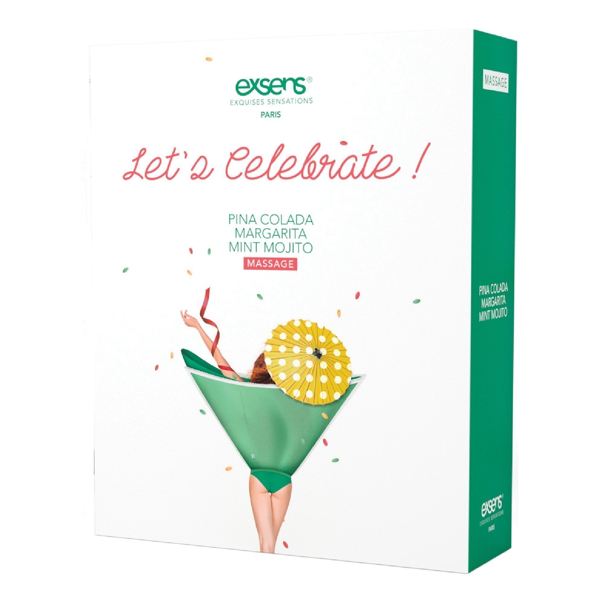 Masažo aliejų rinkinys „Let‘s Celebrate“, 3x30ml - Exsens