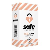 Ploni prezervatyvai „Feel Safe Ultra Thin“, 10 vnt. - Safe