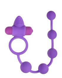 Vibruojantis žiedas - analiniai karoliukai „Triple Pleasure“ - EasyToys