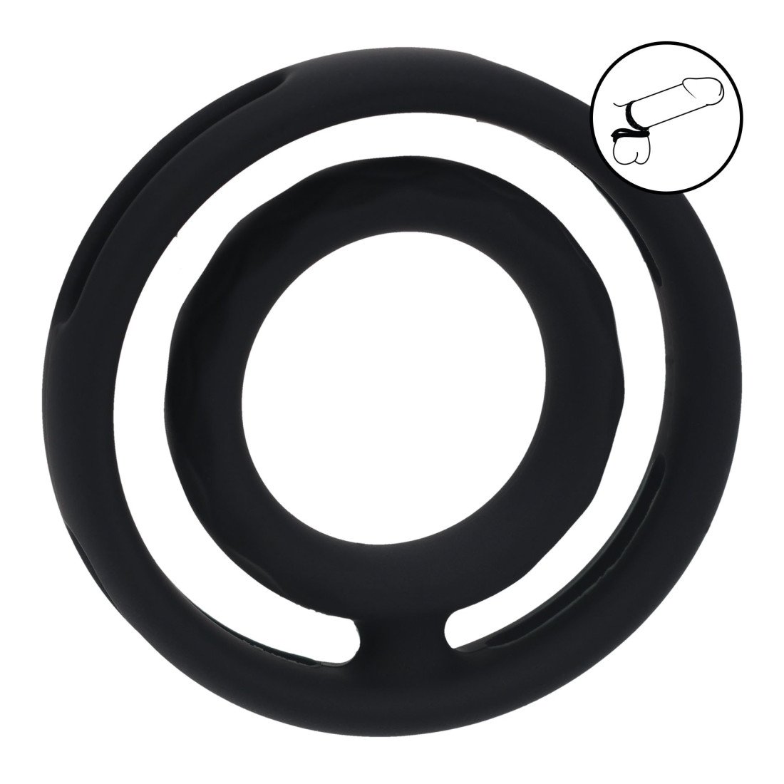 Penio ir sėklidžių žiedas „Classic Grooved Cock & Ball Ring“ - Levelz