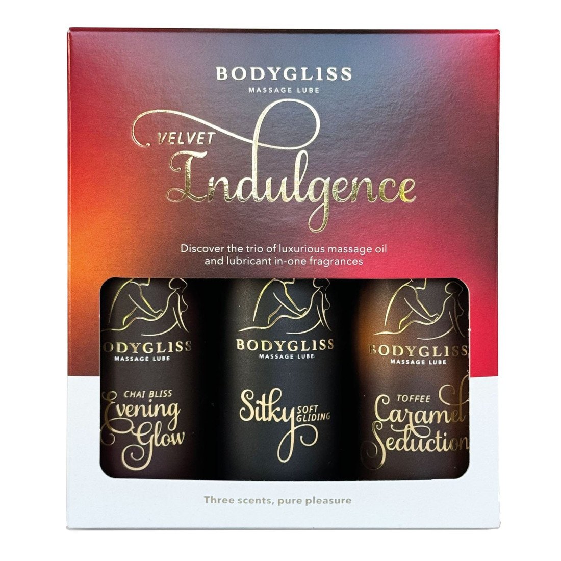 Masažo lubrikantų rinkinys „Velvet Indulgence“, 150ml - Bodygliss