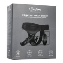 Vibruojantis dvigubas strap-on dildo „Vibrating Strap-on Set“ - EasyToys