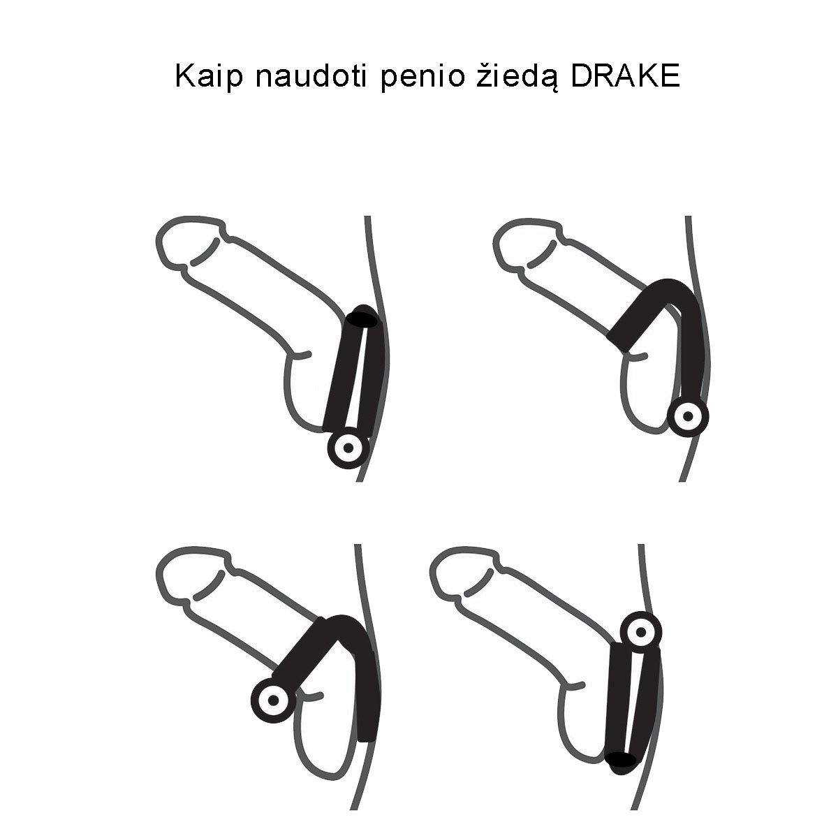Vibruojantis penio ir sėklidžių žiedas „Drake“ - Velvor