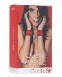 Raudoni antrankiai „Velcro Cuffs“ - Ouch!