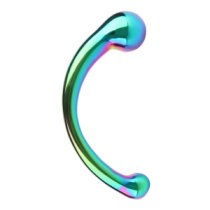 Metalinis dildo „The Curvy G-Spot Rainbow“ - Mr. Steel