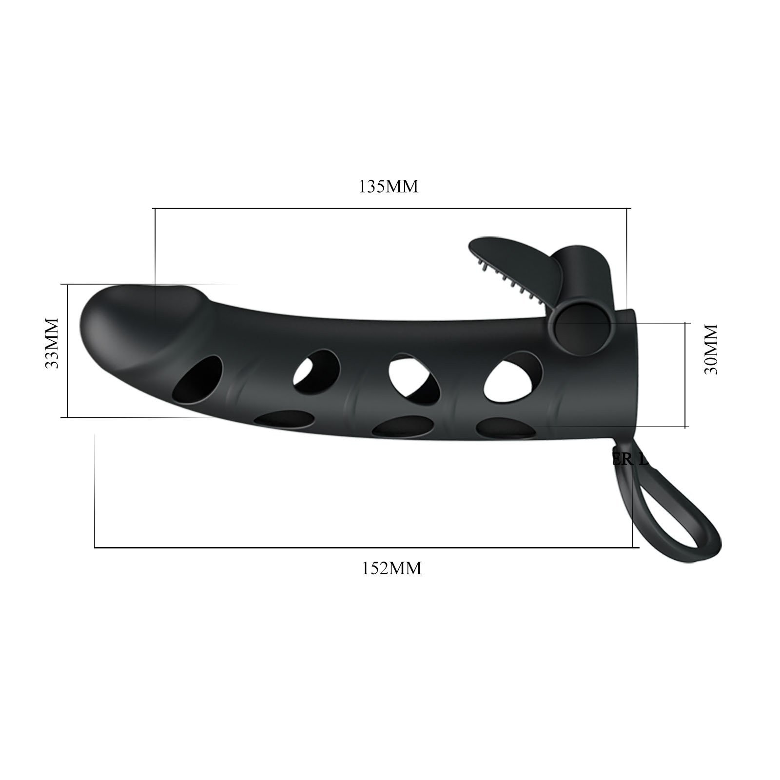 Vibruojanti penio mova „Penis Sleeve with Ball Strap 6“ - Pretty Love