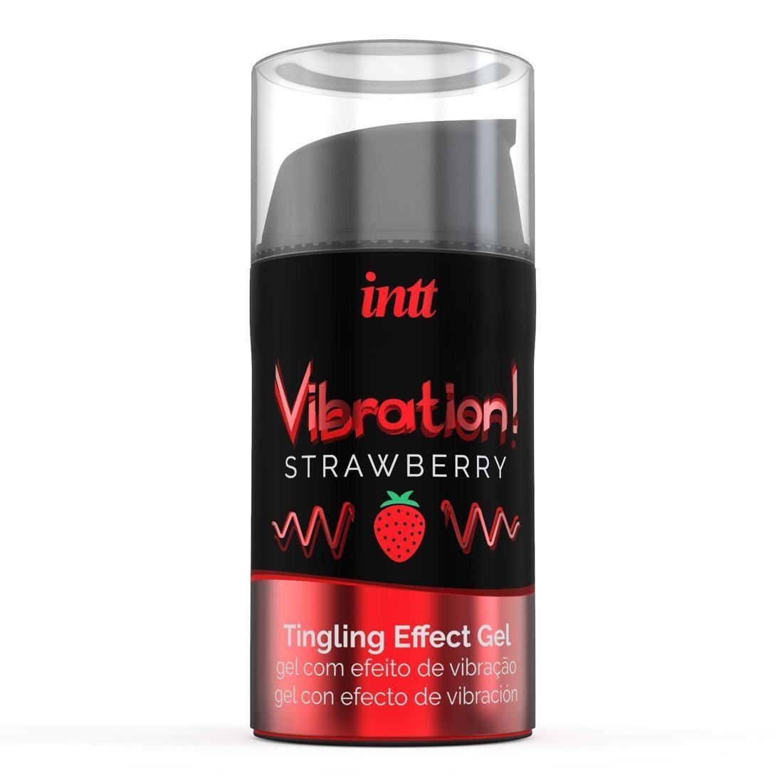 Stimuliuojantis gelis „Vibration! Strawberry“, 15 ml - Intt