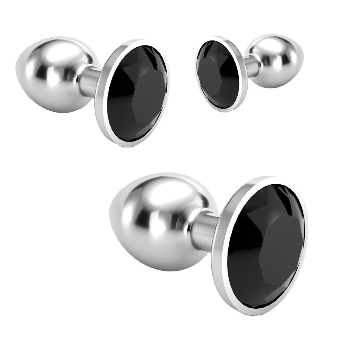 Analinių kaiščių rinkinys „Bijou Anal Train Trio Black“ - Crushious