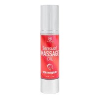 Masažo aliejus „Sensual Massage Oil Strawberry“, 50 ml - Secret Play