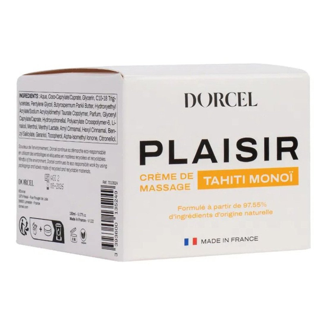 Masažo kremas „Plaisir Tahiti Monoi“, 150 ml - Dorcel