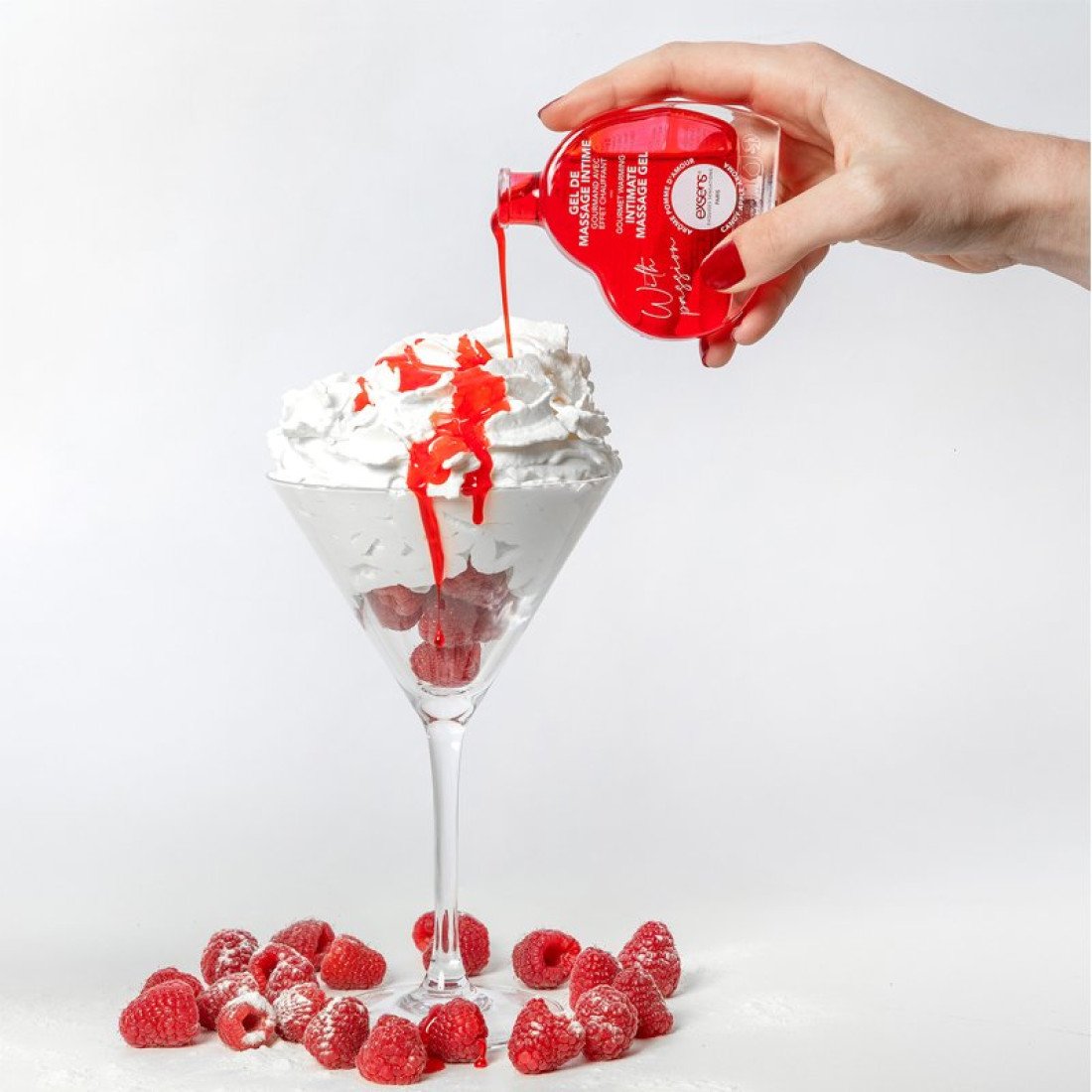 Šildantis masažo gelis „Candy Apple Aroma“, 50 ml - Exsens