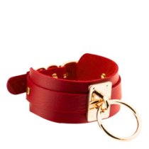 Antkaklis „O-Ring Collar Burgundy Gold“ - Kinky Diva