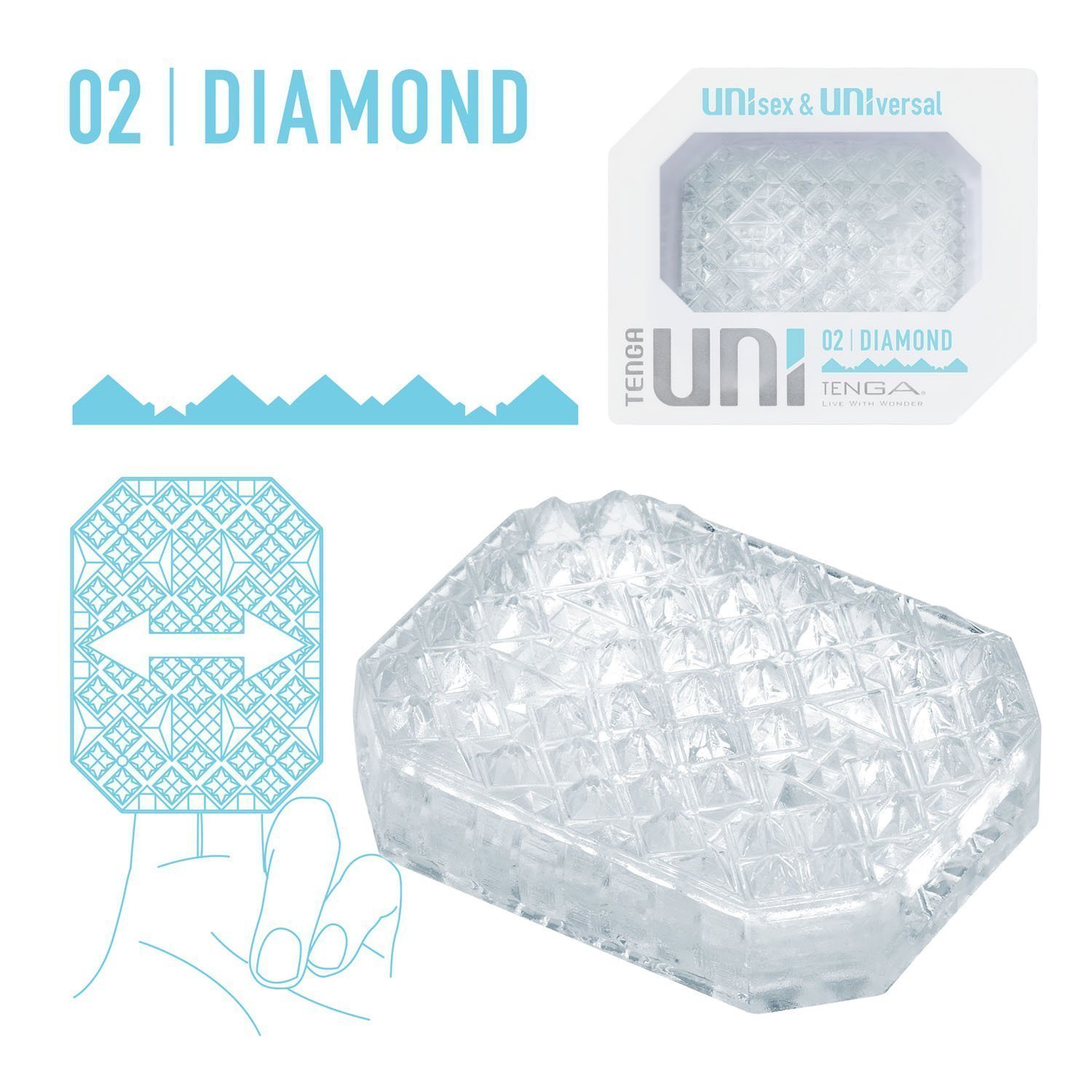 Universalus stimuliatorius „Uni 02 Diamond“ - Tenga