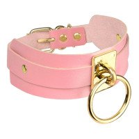 Antkaklis „O-Ring Collar Pink Gold“ - Kinky Diva
