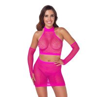 Trijų dalių rinkinys „Hot Pink“ - Cottelli Collection