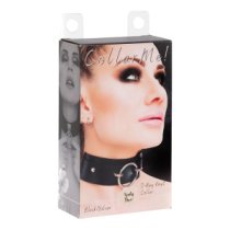 Antkaklis „O-Ring Front Collar Black Silver“ - Kinky Diva