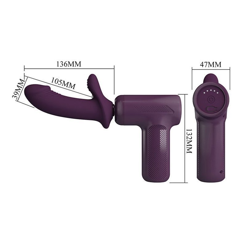Automatinis vibratorius kiškutis „Super Powerful Thrusting Dj Scholar“ - Pretty Love