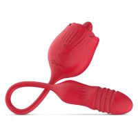 Automatinis vibratorius - stimuliatorius „Thrusting Dildo with Tongue Function“ - Teazers