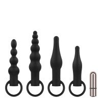 Vibruojančių analinių kaiščių rinkinys „Anal Plugs with Bullet“
