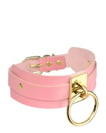 Antkaklis „O-Ring Collar Pink Gold“ - Kinky Diva