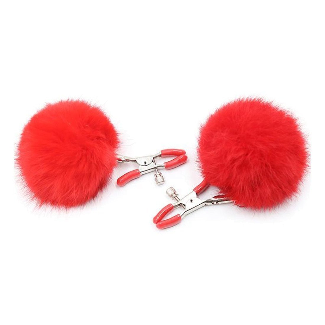 Spenelių spaustukai „Faux Fur Ball Nipple Clamps“ - Latetobed