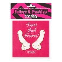 Vienkartinės servetėlės „Super Dick Forever“, 10 vnt. - Love Toy