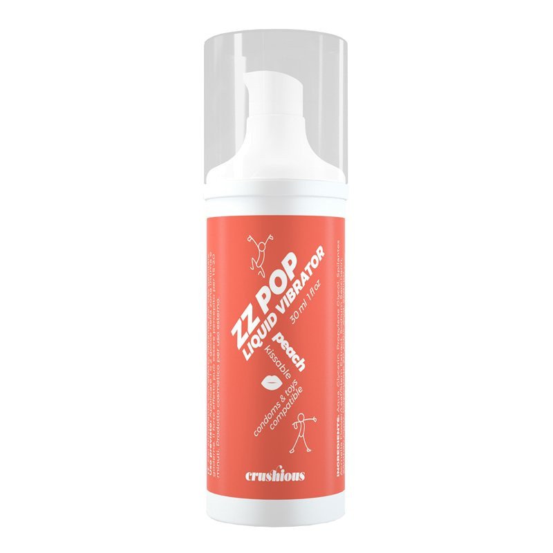 Stimuliuojantis gelis „ZZ Pop Liquid Vibrator Peach“, 30 ml - Crushious
