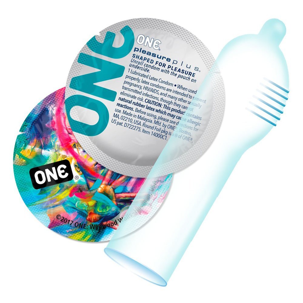 Stimuliuojantys prezervatyvai „Pleasure Plus“, 12 vnt. - One