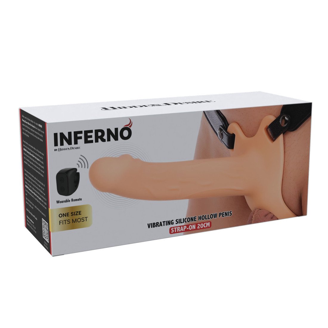 Vibruojantis strap-on dildo „Inferno 20 cm“ - Hidden Desire
