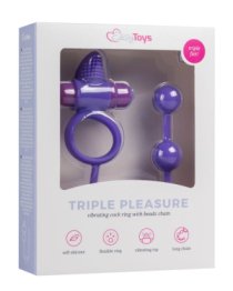 Vibruojantis žiedas - analiniai karoliukai „Triple Pleasure“ - EasyToys