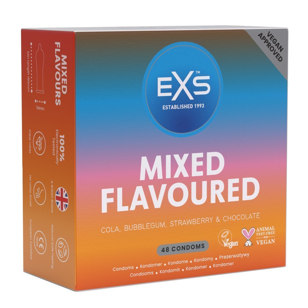 Prezervatyvų rinkinys „Mixed Flavoured“, 48 vnt. - EXS Condoms