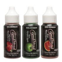 Rinkinys oraliniam seksui „Good Head Tingle Drops“, 3 vnt. - Doc Johnson