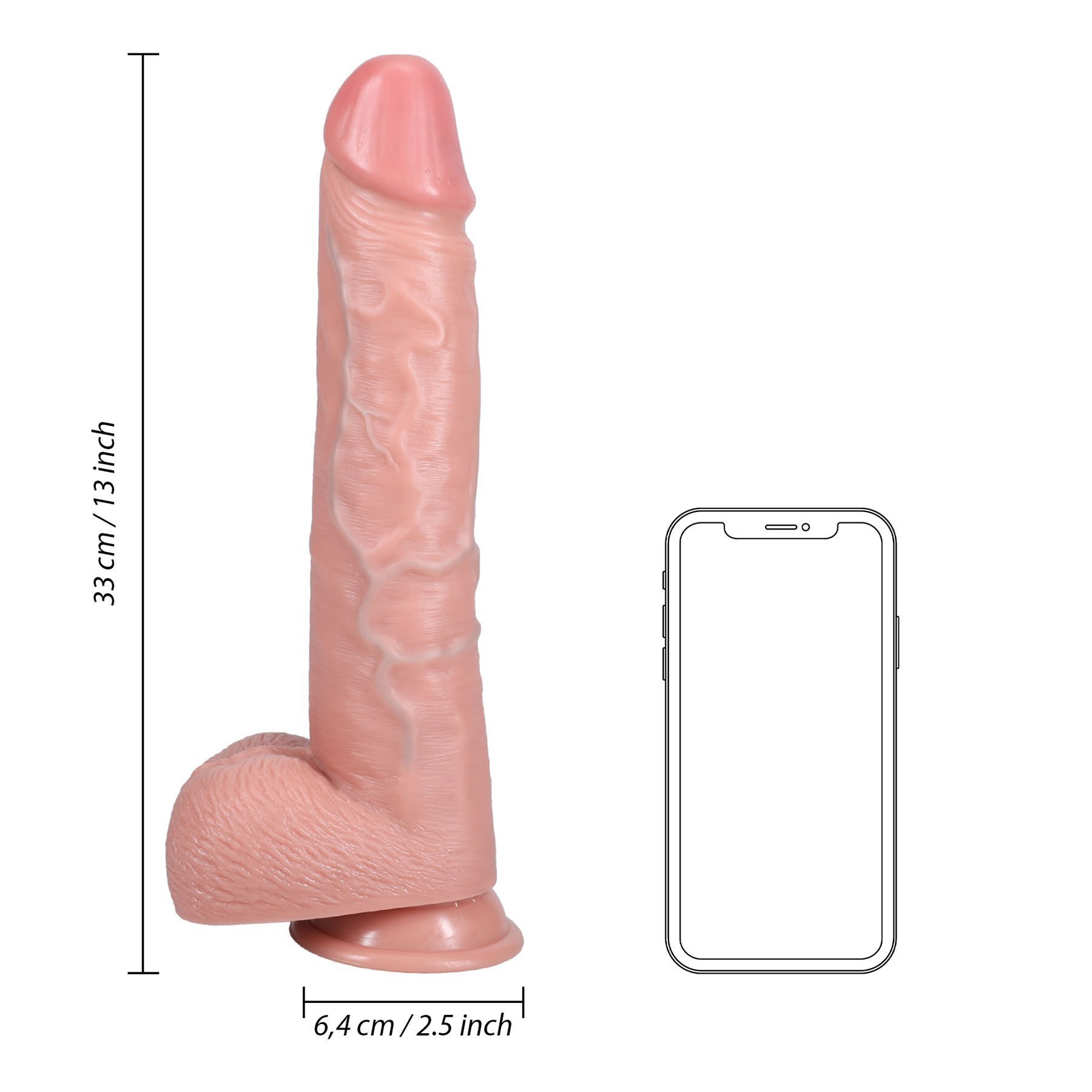XXL falo imitatorius „Extra Large Thick Straight 13“ - RealRock