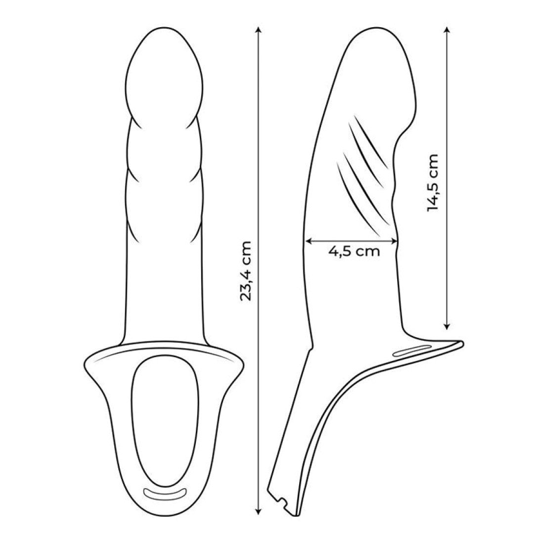 Tuščiaviduris strap-on dildo „Action Kevin S“ - Intoyou