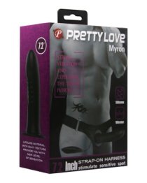 Vibruojantis tuščiaviduris strap-on dildo „Myron“ - Pretty Love