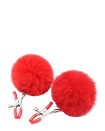 Spenelių spaustukai „Faux Fur Ball Nipple Clamps“ - Latetobed