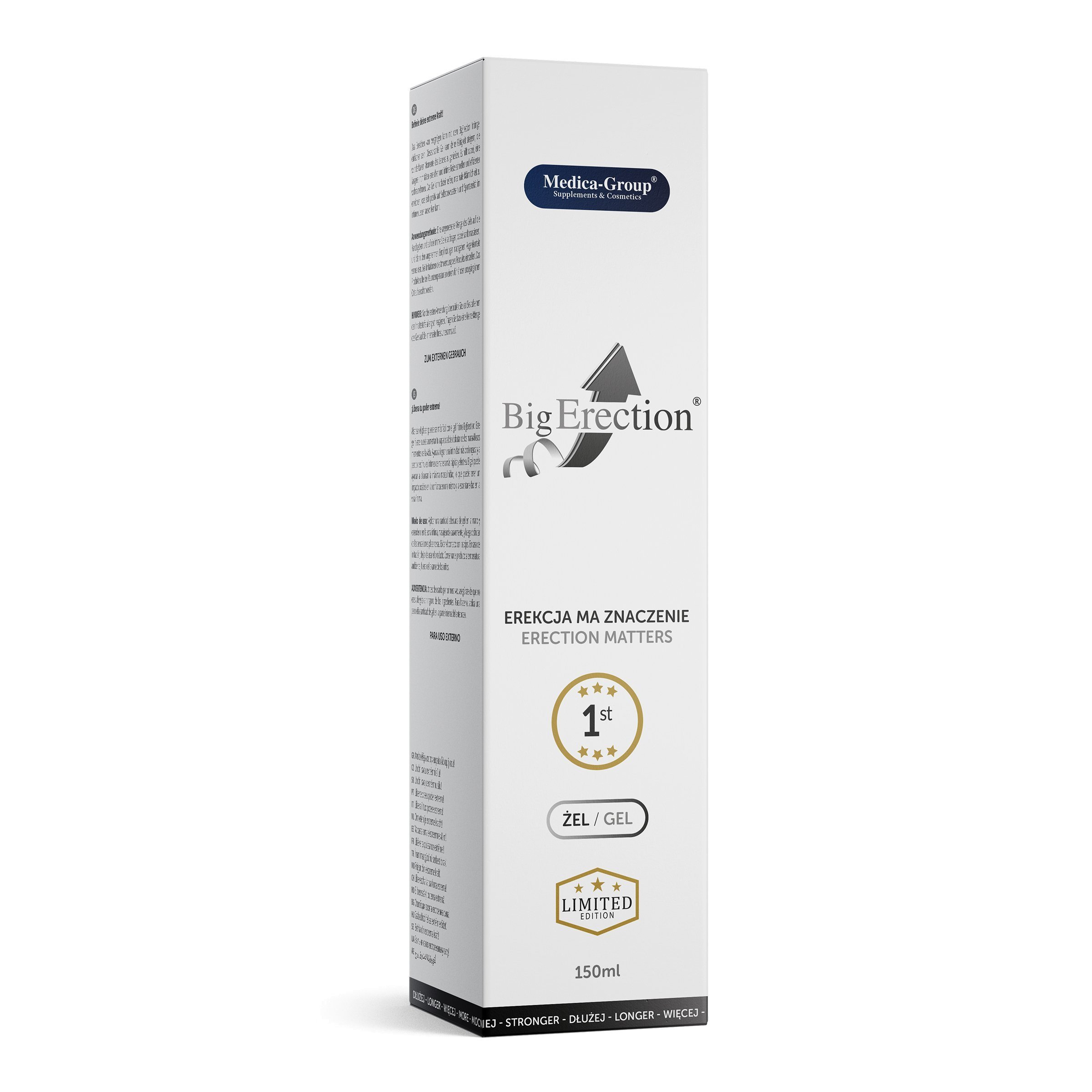 Erekciją stiprinantis gelis-lubrikantas „BigErection“, 150 ml - Medica-Group