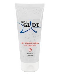 Braškių kvapo vandens pagrindo lubrikantas „Just Glide Strawberry“, 200 ml - Just Glide