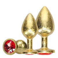 Analinių kaiščių rinkinys „Metal Anal Plug Set Gold“ - Ouch!
