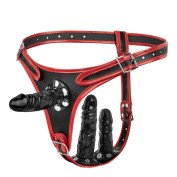 Strap-on rinkinys „Tripple Dildo Harness“